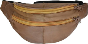 100% Genuine Leather Zipper Change Purse Tan #7310AM-menswallet