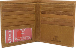 Bifold Hipster Credit Card Wallet RFID Blocking Men's Cowhide Leather Wallet-menswallet