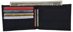 Black Slim Thin Kids Nylon Bifold Wallet with Coin Pouch NEW!!-menswallet