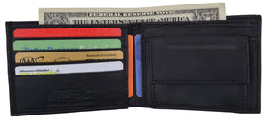 Boys Slim Compact Card and Coin Pocket Bifold Leather Wallet-menswallet