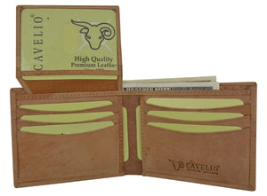 Brand New Cavelio Premium Leather Fixed Flap Up ID Window Bifold Hunter Wallet HU53 (C)-menswallet