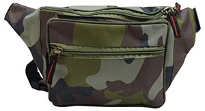 Camo nylon waist fanny pack belt bag pouch travel hiking camping hip purse men women (camo)-menswallet