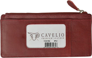 Cavelio Leather Thin Vertical Stacker Card Case Wallet with ID Window-menswallet