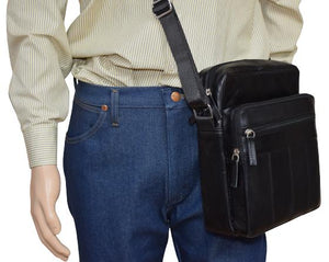Genuine Leather Messenger Crossbody Shoulder Bag for Men Work Business Casual Adjustable Straps-menswallet