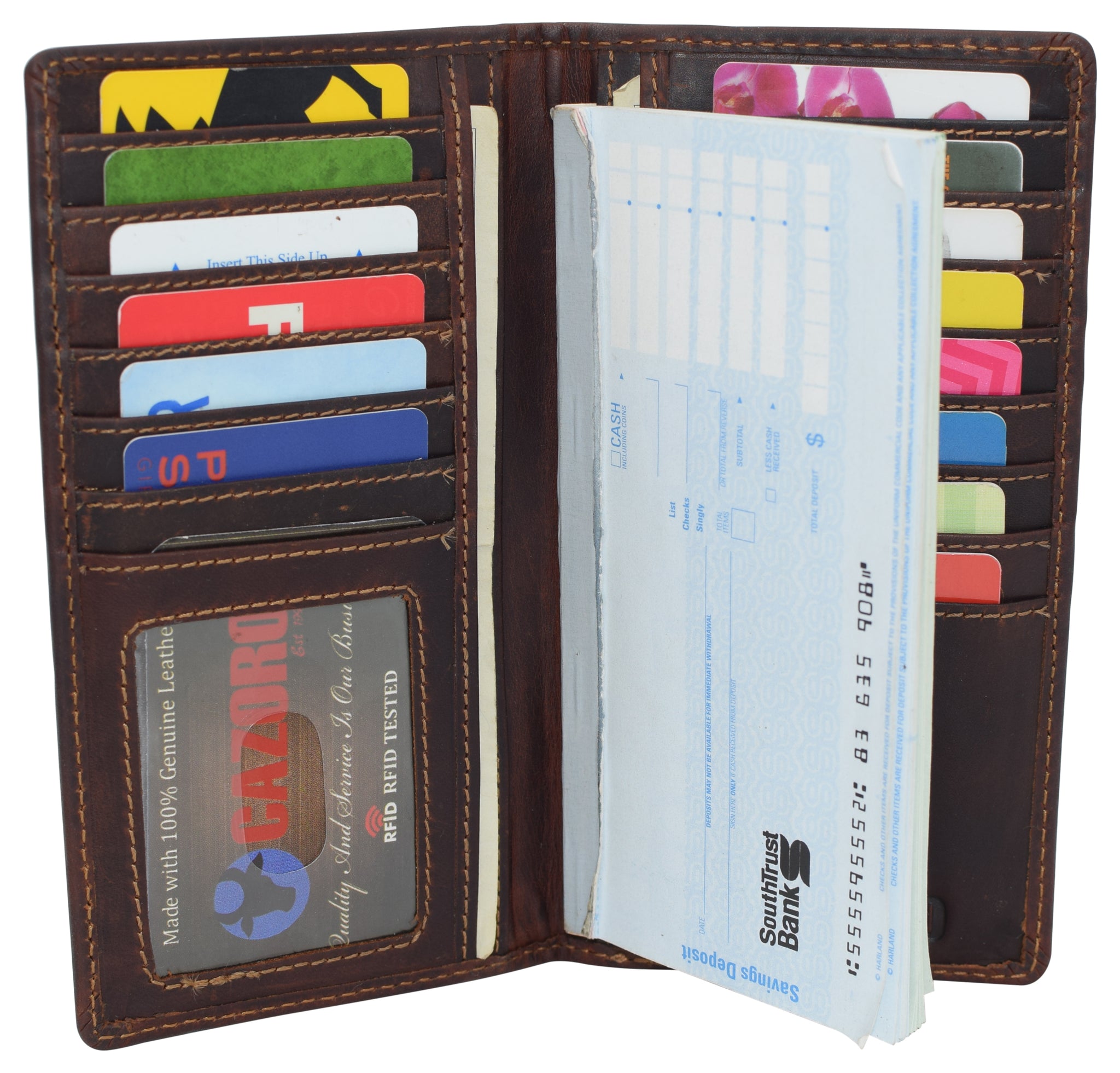 RFID Blocking Slim Long Bifold Vintage Leather ID Credit Card Holder Long Wallet RFID Blocking Slim Long Bifold Vintage Leather ID Credit Card Holder Long Wallet