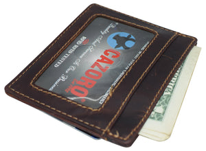 RFID Vintage Leather Front Pocket Wallet Slim Minimalist Secure Thin Credit Card Holder-menswallet