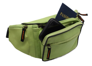 Fanny Pack Waist Bag Genuine Pebbled Leather Travel Hiking Sports Colors-menswallet