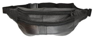 Genuine Leather Belt Bag Slim Fanny Pack Hip Pouch with Zippered Compartments 003 (C)-menswallet