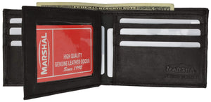 Genuine Leather Bifold Center Flap Lambskin Wallet with ID and Credit Card 52-menswallet