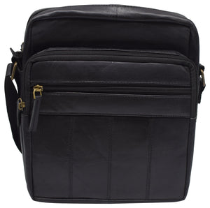 Genuine Leather Messenger Bag for Men Crossbody Shoulder Bag Fit Cell Phone Purses Wallet iPad Tablets-menswallet