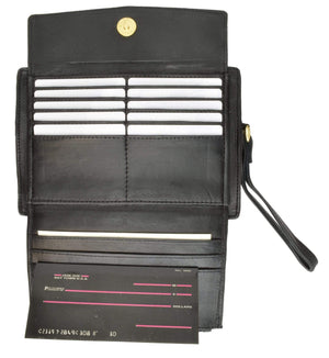 Genuine Leather Organizer Bag Checkbook and Credit Card Holder 105 (C)-menswallet