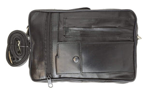 Genuine Leather Organizer Travel Bag Mens Purse with Removable strap 125 (C)-menswallet