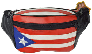 Genuine Leather Puerto Rico Flag Fanny Pack Purse for Men & Women 964 (C)-menswallet