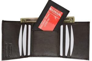 Genuine Leather Trifold W/Removable ID Holder Mens Wallet 2955-menswallet