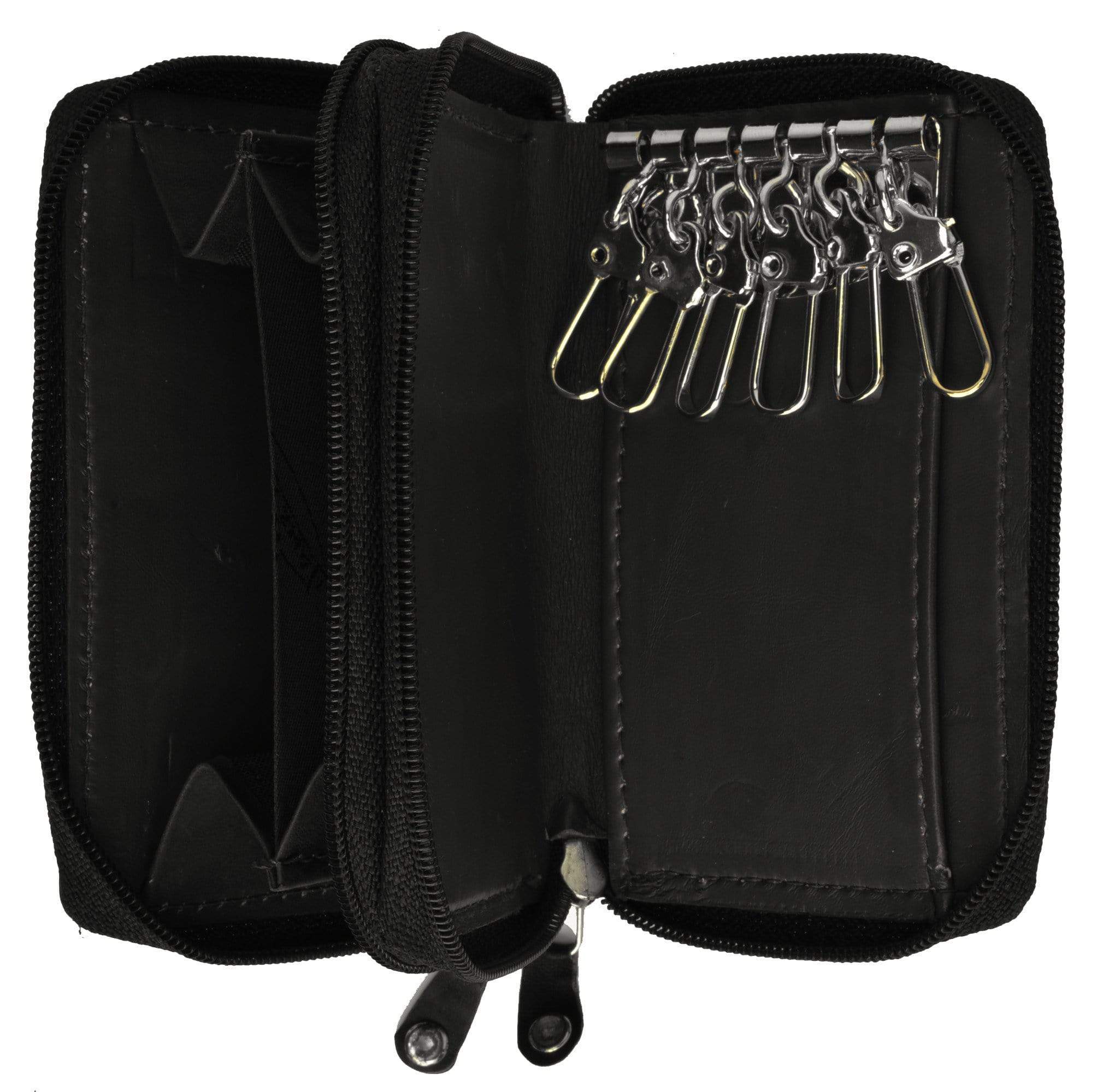  Genuine Leather Zipper Key Chain,Key Holder Bag