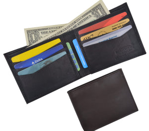 Genuine Premium Lamb Leather Credit Card Slim Design Bifold Wallet 58-menswallet