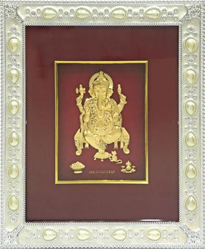 Gold Leaf Picture in Frames Ganesh 12"x10"-menswallet