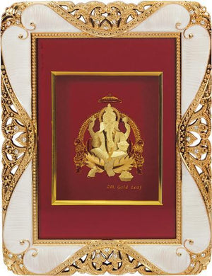 Gold Leaf Picture in Frames Ganesh ji 9"x7"-menswallet
