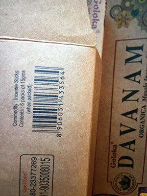 Goloka Organica Series - Davanam - 6 Boxes of 15 Grams (90 Grams Total)-menswallet