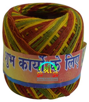 Handmade Religious Cotton Thread, Good Luck Pooja Dhaaga, Wrist Roll, for Pujan, Worship Wrist Thread Band Cotton Mauli Thread-menswallet
