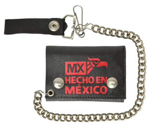 Hecho en Mexico Genuine Leather Trifold Chain Wallet 946-34 (C)-menswallet