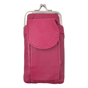 Hot Pink Genuine Leather Cigarette Holder with Lighter Pocket & Extra Back Pocket-menswallet