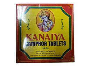 Kanaiya Camphor Tablets from India - 400Grams - 128 Tablets (16 Blocks of 8)-menswallet