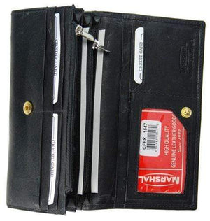 Ladies Leather Credit Card ID Holder Organizer Wallet Snap Closure 1547 CF (C)-menswallet