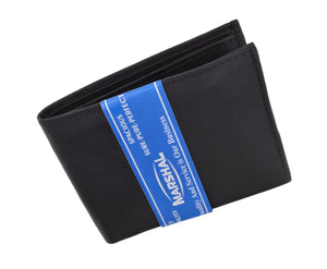 Lambskin Leather Mens Wallet with Center Flap and ID Window 1152-menswallet
