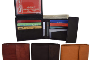 Leather Bifold Wallet with Hook and Loop Closure and Flap up Id Window 2033 CF-menswallet