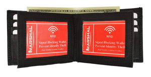 Marshal RFID Leather Mens Wallet Bifold Fixed Flip 3 Window ID RFID P 1852 (C)-menswallet
