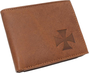 Marshal Templar Cross RFID Blocking Genuine Leather Bifold Trifold Wallet for Men-menswallet