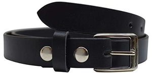 Men's Genuine Full Grain Leather Black Casual Dress Belt with Removable Buckle-menswallet