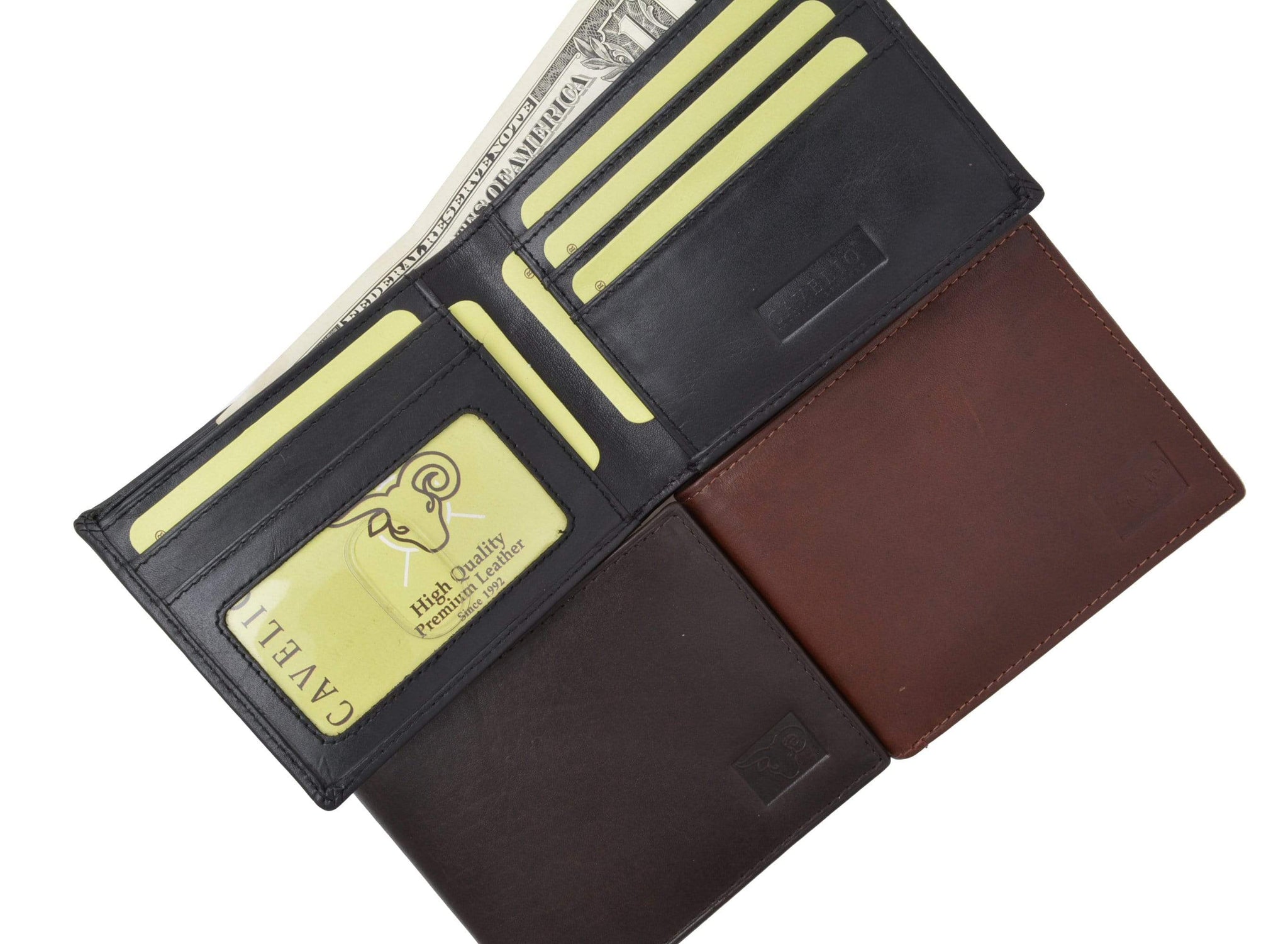  Men's Genuine Leather Wallet - Slim Bifold with