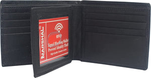 Men's RFID Blocking Genuine Leather Center Flap ID Wallet for Men-menswallet