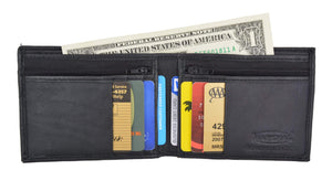 Men's Slim Credit Card Holder Bifold Wallet W/ Zippered Coin Pockets by Swiss Marshal SM-P1618-menswallet