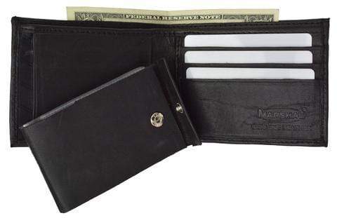 Men's premium genuine leather credit card ID bifold wallet P1154-menswallet