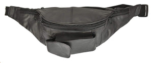 Multiple Pocket Genuine Leather Waist pack, Slim Fanny Pack with Cellphone Pocket and Adjustable Waist Strap 148 (C)-menswallet