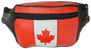 New Genuine Leather Canada Flag Waist Bag Fanny Pack with Adjustable Strap 963 (C)-menswallet