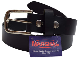 New Marshal Casual Belt 1.5" Wide Top Grain Genuine Leather Silver Buckle-menswallet
