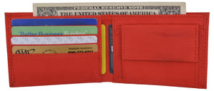 New Red Slim Compact Kids Nylon Bifold Boys Wallet with Coin Pouch-menswallet