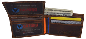 New Small Mens RFID Vintage Leather Bifold Slim Credit Card ID Wallet by Cazoro-menswallet