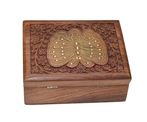 OM SHRI OM Rosewood Ladies Box Jewelry Organizer Handcrafted India Product Decorative Design-menswallet