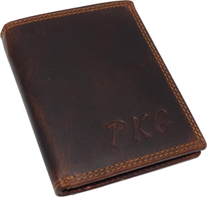 Personalized Vintage Leather Mens Slim Bifold Wallet RFID Blocking Credit Card Holder Wallets for Men-menswallet