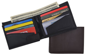 Premium Leather RFID Mens Credit Card ID Holder Wallet W/Interior Snap Closure-menswallet