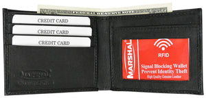 Premium RFID Blocking Men's Genuine Lamb Leather Slim ID Card Holder Bifold Wallet RFID 1160 BOX (C)-menswallet