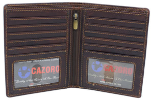 RFID Blocking 2 ID Bifold Hipster Credit Card Wallet Vintage Leather-menswallet