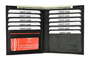 RFID Blocking Bifold Hipster Credit Card Wallet Premium Lambskin Leather-menswallet