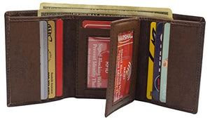 RFID Blocking Brown Men's Wallet Premium Leather Trifold Classic Wallets for Men-menswallet