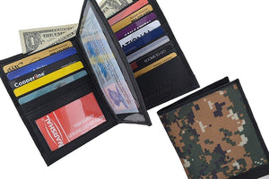 RFID Blocking Camouflage Bifold Hipster Multi Credit Card ID Holder Camo Wallet Premium Leather-menswallet